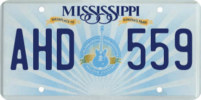 MS license plate AHD559