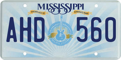 MS license plate AHD560
