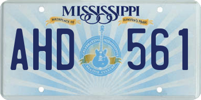 MS license plate AHD561
