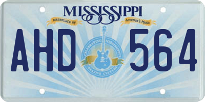 MS license plate AHD564