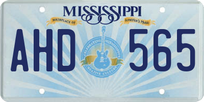MS license plate AHD565