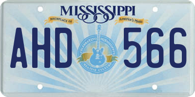 MS license plate AHD566