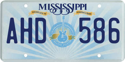 MS license plate AHD586