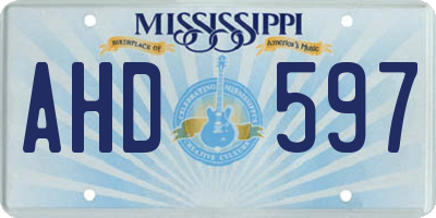 MS license plate AHD597