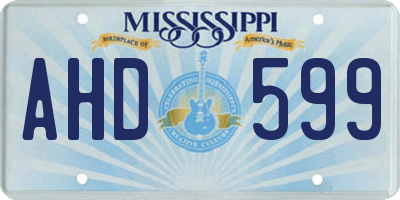 MS license plate AHD599