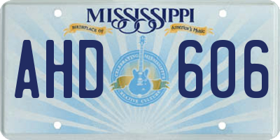 MS license plate AHD606