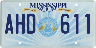 MS license plate AHD611