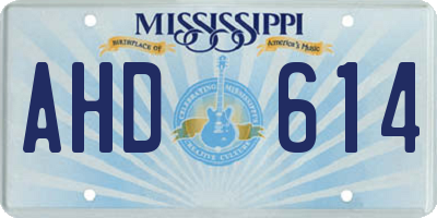 MS license plate AHD614