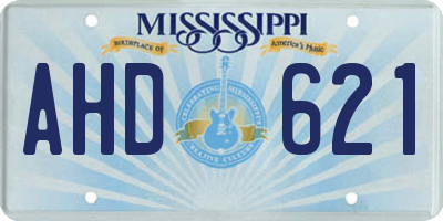 MS license plate AHD621