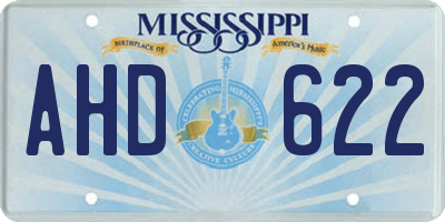 MS license plate AHD622