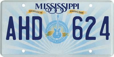 MS license plate AHD624