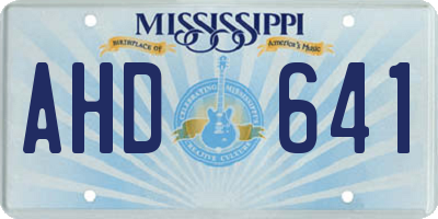 MS license plate AHD641