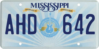 MS license plate AHD642