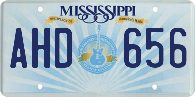 MS license plate AHD656