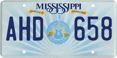 MS license plate AHD658