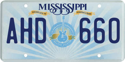 MS license plate AHD660