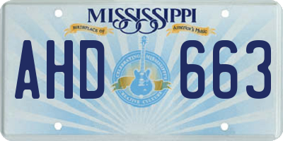 MS license plate AHD663