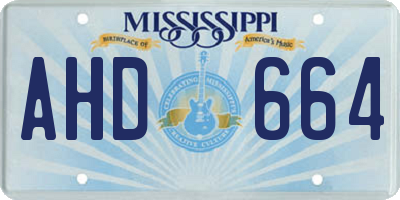 MS license plate AHD664