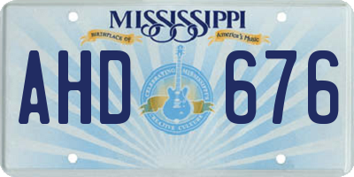 MS license plate AHD676