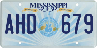 MS license plate AHD679