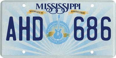 MS license plate AHD686