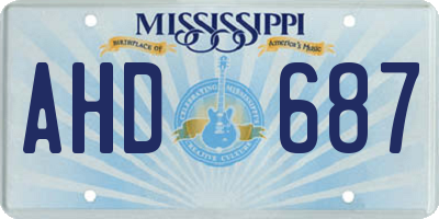 MS license plate AHD687