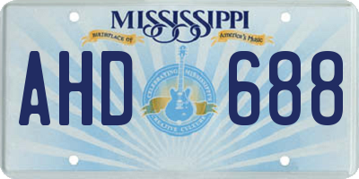 MS license plate AHD688
