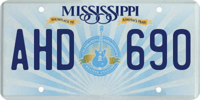 MS license plate AHD690
