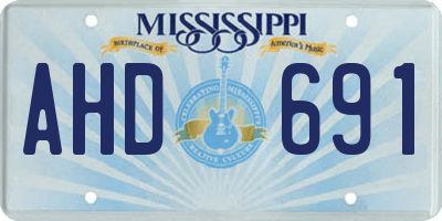 MS license plate AHD691