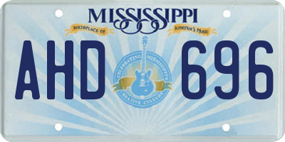 MS license plate AHD696