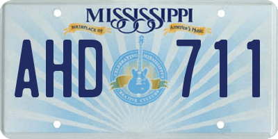 MS license plate AHD711