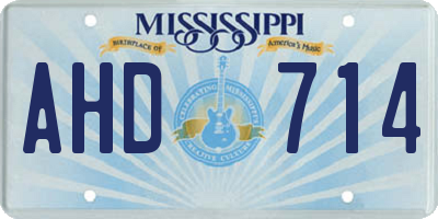 MS license plate AHD714