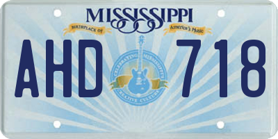 MS license plate AHD718