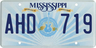 MS license plate AHD719