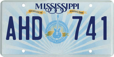 MS license plate AHD741