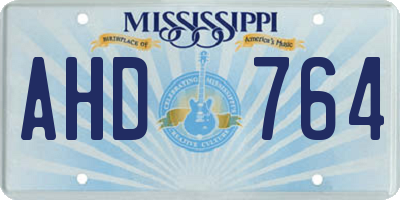 MS license plate AHD764