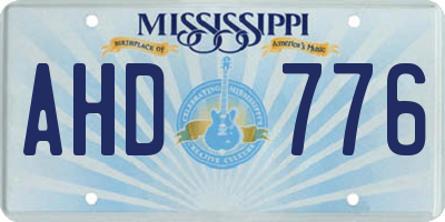 MS license plate AHD776