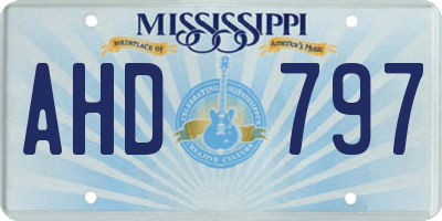MS license plate AHD797