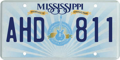 MS license plate AHD811
