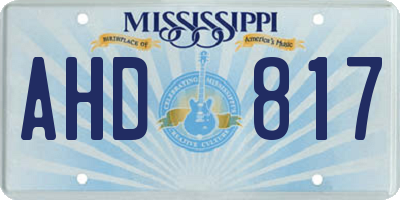 MS license plate AHD817