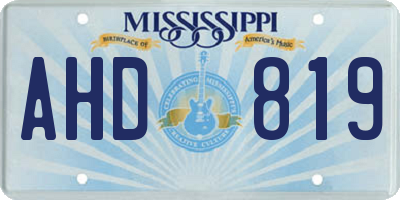 MS license plate AHD819