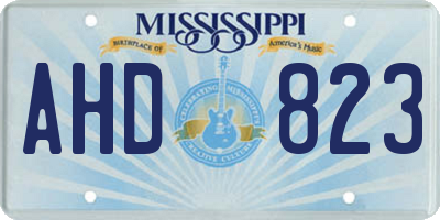 MS license plate AHD823