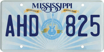MS license plate AHD825