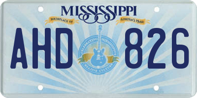 MS license plate AHD826