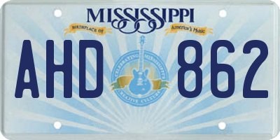 MS license plate AHD862