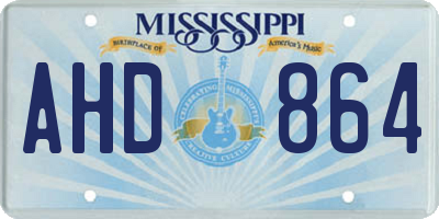 MS license plate AHD864