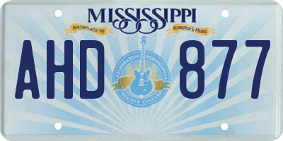 MS license plate AHD877