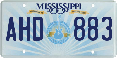 MS license plate AHD883