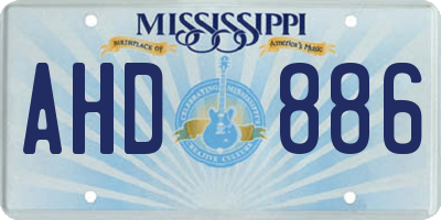 MS license plate AHD886