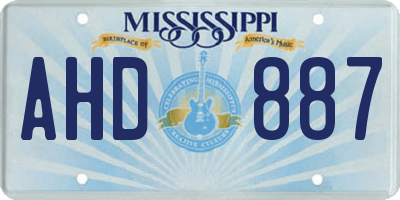 MS license plate AHD887
